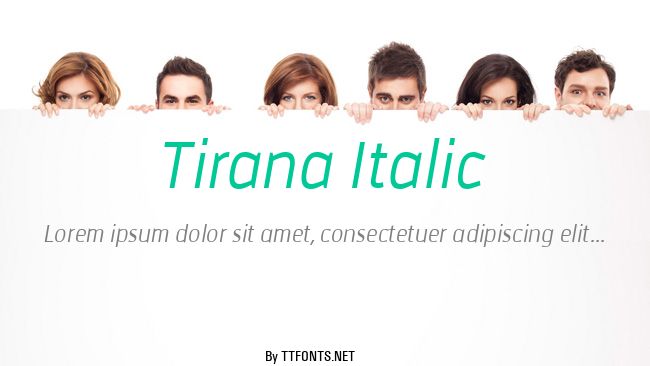 Tirana Italic example